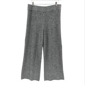ASOS Wide Leg Comfort Pant Medium Gray Ribbed Stretch Heathered